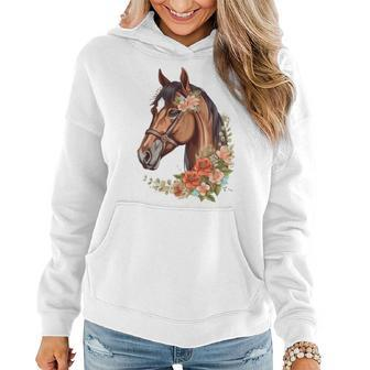 Horse Floral Riding Horse Horseback Flower Horse For Women Women Hoodie | Mazezy