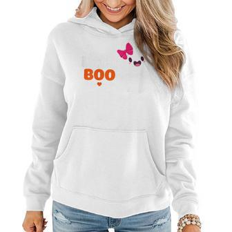 Kids Little Boo Sister Ghost Matching Bow Halloween Costume Girl Women Hoodie | Mazezy