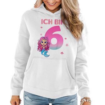 Kinder 6 Geburtstag Mädchen Meerjungfrau Nixe Ich Bin 6 Jahre Frauen Hoodie - Seseable