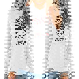 Leopard T-Ball Coach Life Messy Bun Game Day Mothers Day Women Hoodie - Thegiftio
