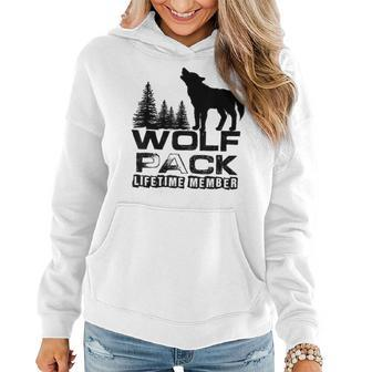 Lifetime Wolf Pack Member | I Love Wolves Funny Wolves Women Hoodie - Thegiftio UK