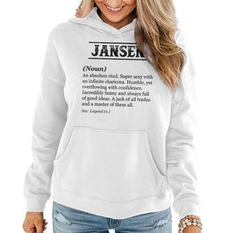 Mens Jansen - Name Definition | Funny Phrase - Customized Mens Women Hoodie Graphic Print Hooded Sweatshirt - Thegiftio UK