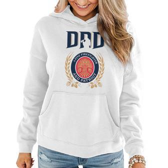 Miller Lite Dad A Fine Firefighter And Patriot Father S Day Shirt Women Hoodie Graphic Print Hooded Sweatshirt - Thegiftio UK