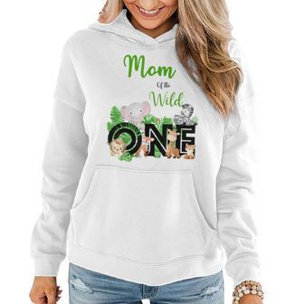 Mom Of The Wild One | Zoos Happy Birthday Jungle Animal Women Hoodie Graphic Print Hooded Sweatshirt - Thegiftio UK