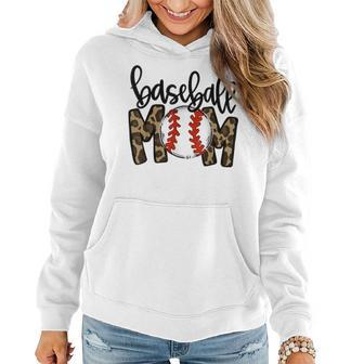Mothers Day Baseball Mom Leopard Game Day Vibes T Ball Mom Women Hoodie | Mazezy CA
