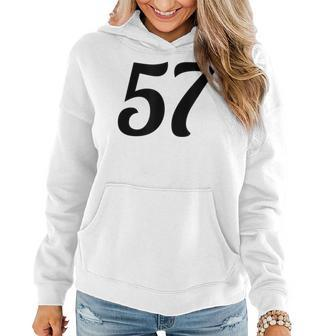 Number 57 - | Birthday Or Team Sports Jersey Women Hoodie Graphic Print Hooded Sweatshirt - Thegiftio UK