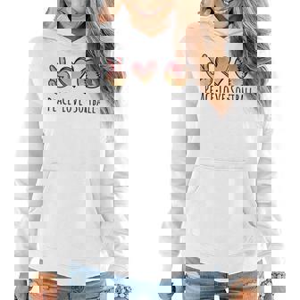 Peace Love Softball Tie Dye Softball Player Girl Mothers Day Women Hoodie | Mazezy