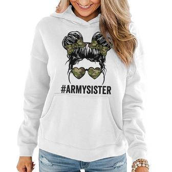 Proud Army Sister Funny For Army Wives Army Women Women Hoodie - Seseable