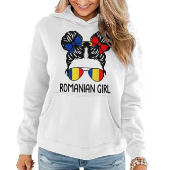 Romanian Girl Messy Hair Romania Pride Patriotic Womens Kids Women Hoodie | Mazezy