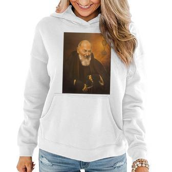 Saint Padre Pio Women Hoodie Graphic Print Hooded Sweatshirt - Thegiftio UK