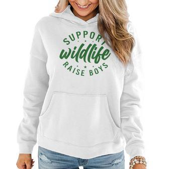 Support Wildlife Raise Boys Camping Wildlife For Mothers Dad Women Hoodie | Mazezy