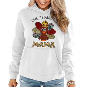 Thanksgiving Day One Thankful Mama Funny Costume Gifts Women Hoodie Graphic Print Hooded Sweatshirt - Thegiftio UK