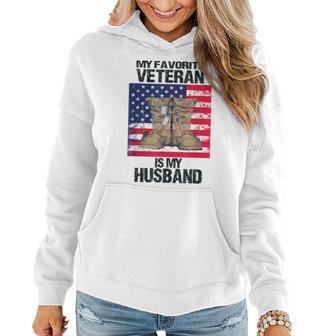 Veteran Husband Veterans Day Spouse Wife Army Of A Veteran Women Hoodie - Seseable