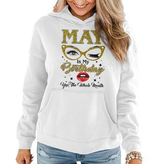 Womens May Is My Birthday Yep The Whole Month Gifts Leopard Gifts Women Hoodie | Mazezy