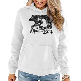 Womens Retro Mama Bear With Cub Cute Mothers Day Women Hoodie | Mazezy