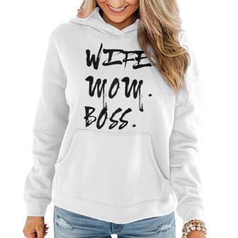 Womens Wife Mom Boss Womens Mothers Day Gifts 2023  Women Hoodie