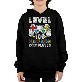 00 Days Of School Completed Gamer Gifts Boy Level Up Gaming Youth Hoodie - Thegiftio UK