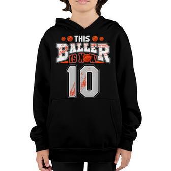10 Year Old Basketball Player 10Th Birthday Party Boy Youth Hoodie - Thegiftio UK