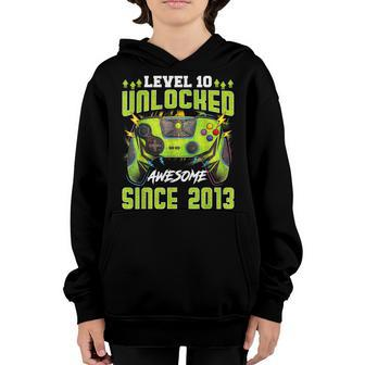 10 Year Old Boy Level 10 Unlocked Awesome 2013 10Th Birthday Youth Hoodie - Seseable