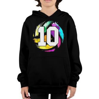 10 Year Old Colorful Volleyball Player 10Th Birthday Boy Son Youth Hoodie - Thegiftio UK