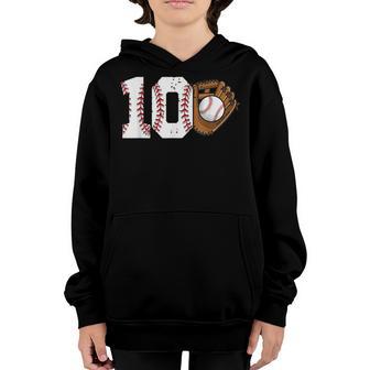 10 Years Old 10Th Birthday Baseball For Boys Party Youth Hoodie - Thegiftio UK