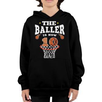 10 Years Old 10Th Birthday Basketball Gift For Boys Party V6 Youth Hoodie - Thegiftio UK