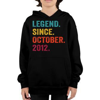 10 Years Old Gifts 10Th Bday Boys Legend Since October 2012  Youth Hoodie