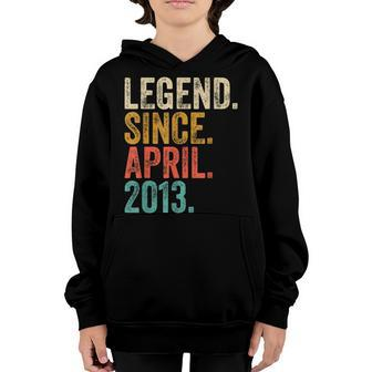 10 Years Old Legend Since April 2013 10Th Birthday Boy Girls Youth Hoodie | Mazezy