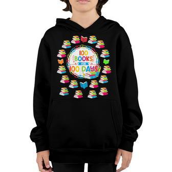 100 Books For 100 Days 100Th Day Of School Teacher Kid Youth Hoodie - Seseable