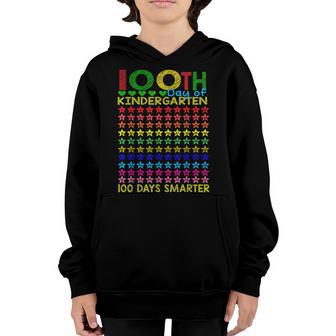 100 Day Of Kindergarten 100 Days Smarter Star Teacher Kids Youth Hoodie - Thegiftio UK