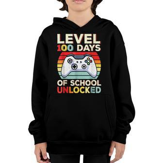 100 Day Of School Funny Gamer Video Games Boys 100Th Day Youth Hoodie - Thegiftio UK