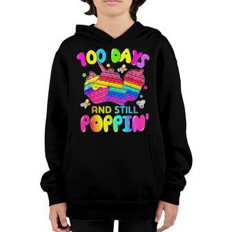 100 Days And Still Poppin Happy 100Th Day Of School Youth Hoodie - Thegiftio UK