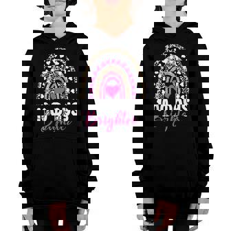 100 Days Brighter Happy 100Th Day Of School Rainbow Leopard Youth Hoodie - Seseable