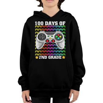 100 Days Of 2Nd Grade Gamer 100Th Day Of School Second Grade Youth Hoodie - Seseable