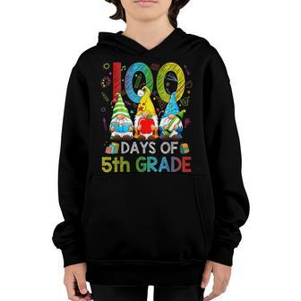 100 Days Of 5Th Grade 100 Days Of School Gnomes Teacher Kid V2 Youth Hoodie - Seseable