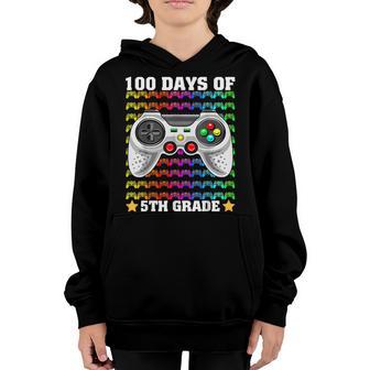 100 Days Of 5Th Grade Gamer 100Th Day Of School Fifth Grader Youth Hoodie - Thegiftio UK