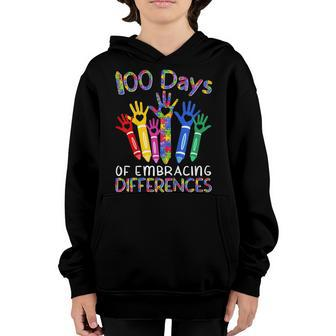 100 Days Of Embracing Differences Iep 100Th Day Of School Youth Hoodie | Mazezy