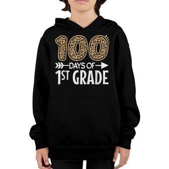 100 Days Of First Grade Teacher Student 100Th Day Of School V2 Youth Hoodie - Thegiftio UK