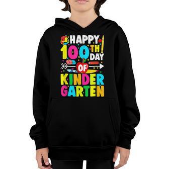 100 Days Of Kindergarten Happy 100Th Day Of School Gift V4 Youth Hoodie - Thegiftio UK