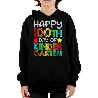 100 Days Of Kindergarten Happy 100Th Day Of School Gift Youth Hoodie - Seseable