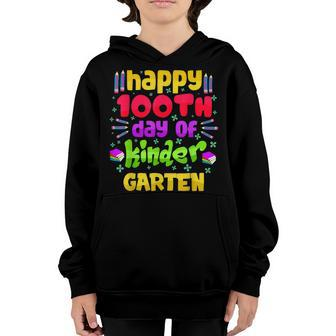 100 Days Of Kindergarten - Happy 100Th Day Of School Gifts Youth Hoodie - Seseable