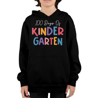 100 Days Of Kindergarten Happy 100Th Day Of School V2 Youth Hoodie - Thegiftio UK
