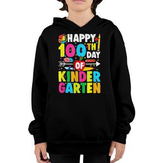100 Days Of Kindergarten Happy 100Th Day Of School V4 Youth Hoodie - Thegiftio UK
