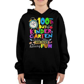 100 Days Of Kindergarten Happy 100Th Day Of School V5 Youth Hoodie - Seseable