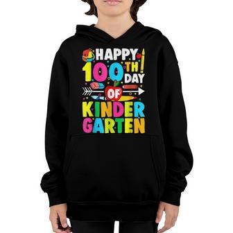 100 Days Of Kindergarten Happy 100Th Day Of School V6 Youth Hoodie - Thegiftio UK