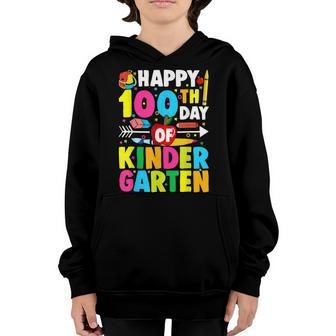 100 Days Of Kindergarten - Happy 100Th Day Of School Youth Hoodie - Seseable