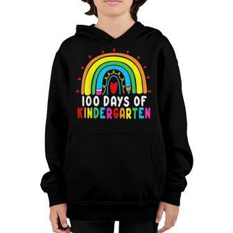 100 Days Of Kindergarten Rainbow 100Th Day School Teacher Youth Hoodie - Thegiftio UK