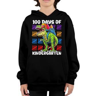 100 Days Of Kindergarten School Dinosaur Dino Trex 100Th Day V2 Youth Hoodie - Thegiftio UK