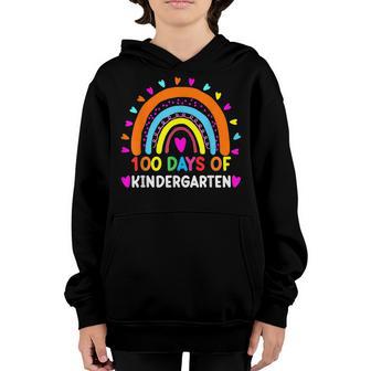 100 Days Of Kindergarten School Rainbow Teacher Smarter Kids Youth Hoodie - Thegiftio UK