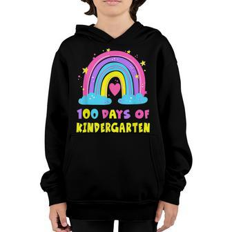 100 Days Of Kindergarten School Teacher Smarter Rainbow V10 Youth Hoodie - Seseable
